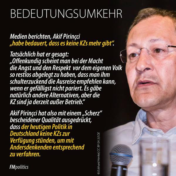 Bedeutungsumkehr: Die Meinungswirtschaft berichtet, Akif Pirinçci "habe ...