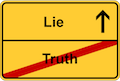 Road City Sign - Truth vs. Lie.svg