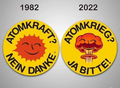 Gruene 1982 - Atomkraft - Nein Danke - Gruene 2022 - Atomkrieg - Ja Bitte.png