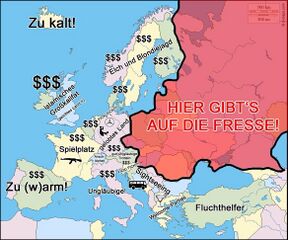 Karte der Zielstaaten in Europa